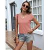 imageZeagoo Womens Tops Cap Sleeve T Shirts V Neck Basic Tees Tops Lightweight Casual Summer Fashion Trendy Outfits Clothes1pink