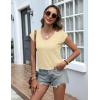 imageZeagoo Womens Tops Cap Sleeve T Shirts V Neck Basic Tees Tops Lightweight Casual Summer Fashion Trendy Outfits Clothes3 Packblackcreamwhite