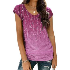 imageZeagoo Womens Tops Cap Sleeve T Shirts V Neck Basic Tees Tops Lightweight Casual Summer Fashion Trendy Outfits Clothes1axh370