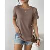 imageWomens 3 Pack T Shirts Basic Short Sleeve Tees Crewneck Fashion Tops LooseBrownwhiteblack