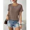 imageWomens 3 Pack T Shirts Basic Short Sleeve Tees Crewneck Fashion Tops LooseBrownwhiteblack