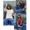 imageWomens 3 Pack T Shirts Basic Short Sleeve Tees Crewneck Fashion Tops LooseCreamwhiteblack