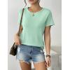 imageWomens 3 Pack T Shirts Basic Short Sleeve Tees Crewneck Fashion Tops LooseLightgreenwhiteblack