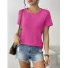 imageWomens 3 Pack T Shirts Basic Short Sleeve Tees Crewneck Fashion Tops LooseRoseredwhiteblack