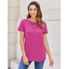 imageWomens 3 Pack T Shirts Basic Short Sleeve Tees Crewneck Fashion Tops LooseRoseredwhiteblack