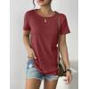 imageWomens 3 Pack T Shirts Basic Short Sleeve Tees Crewneck Fashion Tops LooseWine Redblackwhite