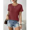 imageWomens 3 Pack T Shirts Basic Short Sleeve Tees Crewneck Fashion Tops LooseWine Redblackwhite