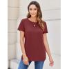 imageWomens 3 Pack T Shirts Basic Short Sleeve Tees Crewneck Fashion Tops LooseWine Redblackwhite
