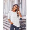 imageZeagoo Womens Loose Short Sleeve Tunic Tops Lightweight Crew Neck Crochet Knit Pullover Sweater BlousesAwhite