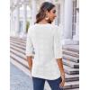 imageZeagoo Womens Loose Short Sleeve Tunic Tops Lightweight Crew Neck Crochet Knit Pullover Sweater BlousesAwhite