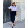 imageZeagoo Womens Loose Short Sleeve Tunic Tops Lightweight Crew Neck Crochet Knit Pullover Sweater BlousesAwhite