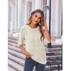 imageZeagoo Womens Loose Short Sleeve Tunic Tops Lightweight Crew Neck Crochet Knit Pullover Sweater BlousesBeige