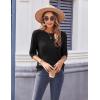 imageZeagoo Womens Loose Short Sleeve Tunic Tops Lightweight Crew Neck Crochet Knit Pullover Sweater BlousesBlack