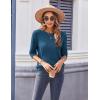 imageZeagoo Womens Loose Short Sleeve Tunic Tops Lightweight Crew Neck Crochet Knit Pullover Sweater BlousesDark Blue