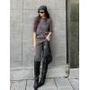 imageZeagoo Womens Loose Short Sleeve Tunic Tops Lightweight Crew Neck Crochet Knit Pullover Sweater BlousesDark Grey