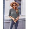 imageZeagoo Womens Loose Short Sleeve Tunic Tops Lightweight Crew Neck Crochet Knit Pullover Sweater BlousesDark Grey