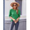 imageZeagoo Womens Loose Short Sleeve Tunic Tops Lightweight Crew Neck Crochet Knit Pullover Sweater BlousesGreen