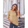 imageZeagoo Womens Loose Short Sleeve Tunic Tops Lightweight Crew Neck Crochet Knit Pullover Sweater BlousesKhaki