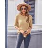 imageZeagoo Womens Loose Short Sleeve Tunic Tops Lightweight Crew Neck Crochet Knit Pullover Sweater BlousesKhaki