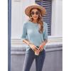 imageZeagoo Womens Loose Short Sleeve Tunic Tops Lightweight Crew Neck Crochet Knit Pullover Sweater BlousesLight Blue