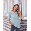 imageZeagoo Womens Loose Short Sleeve Tunic Tops Lightweight Crew Neck Crochet Knit Pullover Sweater BlousesLight Blue