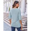 imageZeagoo Womens Loose Short Sleeve Tunic Tops Lightweight Crew Neck Crochet Knit Pullover Sweater BlousesLight Blue