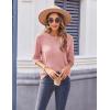 imageZeagoo Womens Loose Short Sleeve Tunic Tops Lightweight Crew Neck Crochet Knit Pullover Sweater BlousesPink