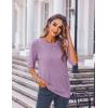 imageZeagoo Womens Loose Short Sleeve Tunic Tops Lightweight Crew Neck Crochet Knit Pullover Sweater BlousesPurple
