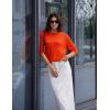 imageZeagoo Womens Loose Short Sleeve Tunic Tops Lightweight Crew Neck Crochet Knit Pullover Sweater BlousesRed