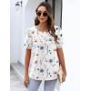 imageZeagoo Womens Short Sleeve Tops Floral Boho Shirts Pleated Crewneck Summer Outfit Puff Sleeve Blouses Casual TunicBf112