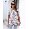 imageZeagoo Womens Short Sleeve Tops Floral Boho Shirts Pleated Crewneck Summer Outfit Puff Sleeve Blouses Casual TunicBf182