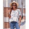 imageZeagoo Womens Short Sleeve Tops Floral Boho Shirts Pleated Crewneck Summer Outfit Puff Sleeve Blouses Casual TunicBf182