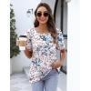 imageZeagoo Womens Short Sleeve Tops Floral Boho Shirts Pleated Crewneck Summer Outfit Puff Sleeve Blouses Casual TunicBf182