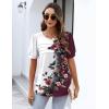 imageZeagoo Womens Short Sleeve Tops Floral Boho Shirts Pleated Crewneck Summer Outfit Puff Sleeve Blouses Casual TunicBf183