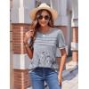 imageZeagoo Womens Short Sleeve Tops Floral Boho Shirts Pleated Crewneck Summer Outfit Puff Sleeve Blouses Casual TunicDh62
