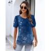 imageZeagoo Womens Short Sleeve Tops Floral Boho Shirts Pleated Crewneck Summer Outfit Puff Sleeve Blouses Casual TunicMz712