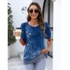 imageZeagoo Womens Short Sleeve Tops Floral Boho Shirts Pleated Crewneck Summer Outfit Puff Sleeve Blouses Casual TunicMz712