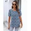 imageZeagoo Womens Short Sleeve Tops Floral Boho Shirts Pleated Crewneck Summer Outfit Puff Sleeve Blouses Casual TunicPa236