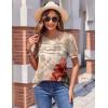 imageZeagoo Womens Short Sleeve Tops Floral Boho Shirts Pleated Crewneck Summer Outfit Puff Sleeve Blouses Casual TunicPa275