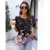 imageZeagoo Womens Short Sleeve Tops Floral Boho Shirts Pleated Crewneck Summer Outfit Puff Sleeve Blouses Casual TunicSf31
