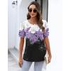 imageZeagoo Womens Short Sleeve Tops Floral Boho Shirts Pleated Crewneck Summer Outfit Puff Sleeve Blouses Casual TunicSf42