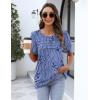 imageZeagoo Womens Short Sleeve Tops Floral Boho Shirts Pleated Crewneck Summer Outfit Puff Sleeve Blouses Casual TunicSp32