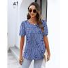 imageZeagoo Womens Short Sleeve Tops Floral Boho Shirts Pleated Crewneck Summer Outfit Puff Sleeve Blouses Casual TunicSp32