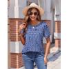 imageZeagoo Womens Short Sleeve Tops Floral Boho Shirts Pleated Crewneck Summer Outfit Puff Sleeve Blouses Casual TunicSp32