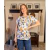 imageZeagoo Womens Short Sleeve Tops Floral Boho Shirts Pleated Crewneck Summer Outfit Puff Sleeve Blouses Casual TunicWf38