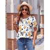 imageZeagoo Womens Short Sleeve Tops Floral Boho Shirts Pleated Crewneck Summer Outfit Puff Sleeve Blouses Casual TunicWf38