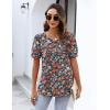 imageZeagoo Womens Short Sleeve Tops Floral Boho Shirts Pleated Crewneck Summer Outfit Puff Sleeve Blouses Casual TunicXh464