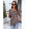 imageZeagoo Womens Short Sleeve Tops Floral Boho Shirts Pleated Crewneck Summer Outfit Puff Sleeve Blouses Casual TunicXh464