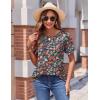 imageZeagoo Womens Short Sleeve Tops Floral Boho Shirts Pleated Crewneck Summer Outfit Puff Sleeve Blouses Casual TunicXh464