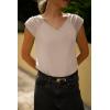 imageZeagoo Womens Tops Cute Loose Tank Tops Trendy Casual Dressy Shirts V Neck Cap Sleeve Tops Summer OutfitsBeige